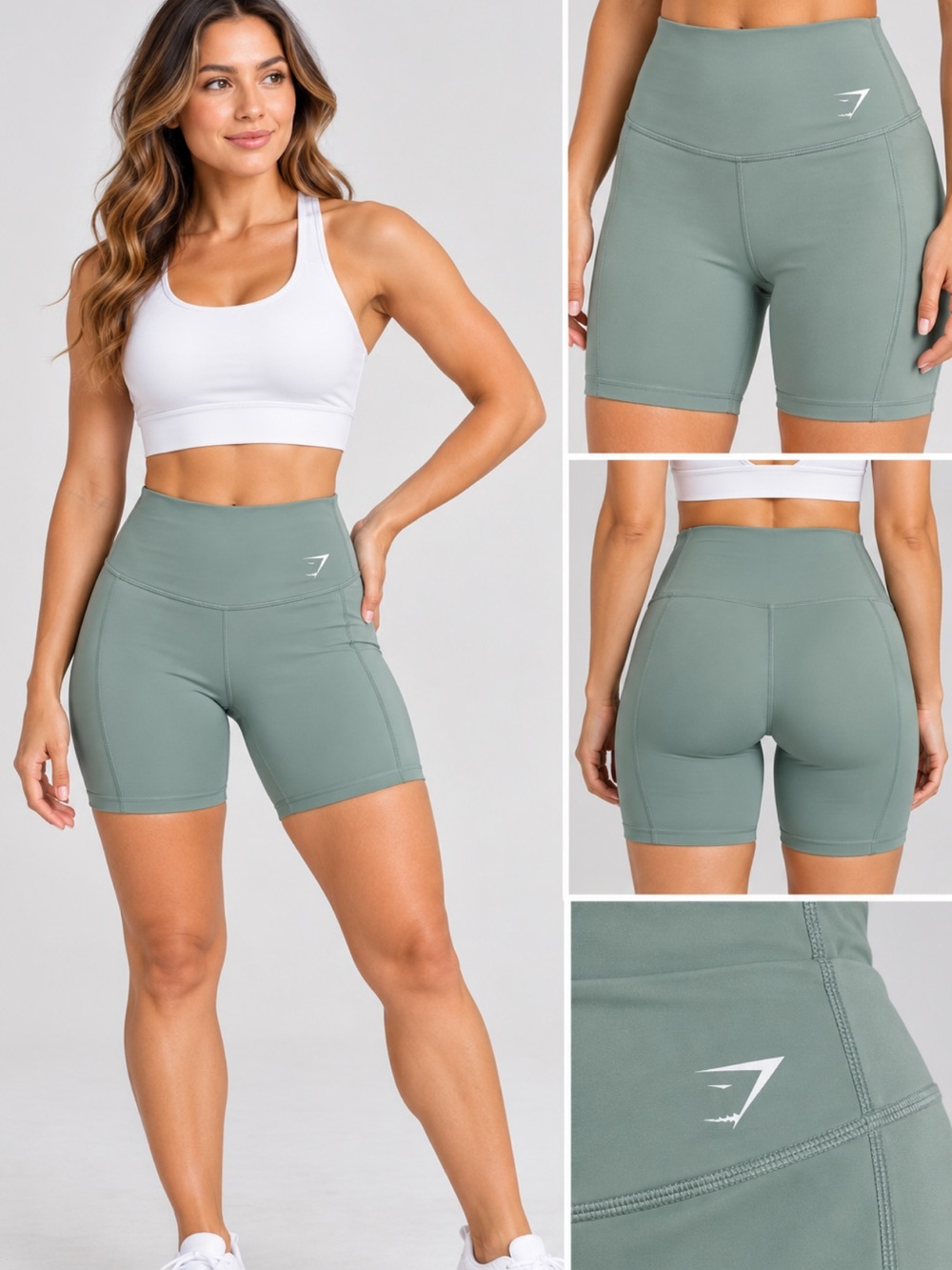 GYMSHARK Elevate Cycling Shorts in Green Medium